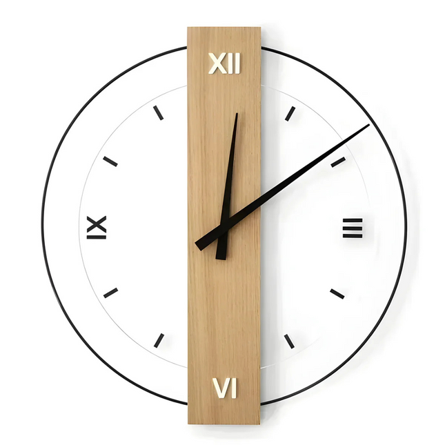 Wooden Wall Clock – Silent Quartz Movement & Elegant Decorative Design for Any Room