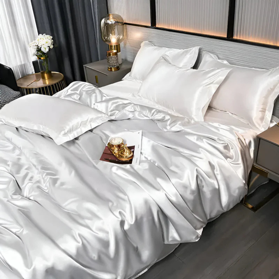 SilkLuxe – Satin Dynebetrækssæt Åndbart & Silkeblødt