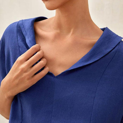 Women’s Airy Linen V-Neck Shirt | Short Sleeve Casual Summer Top