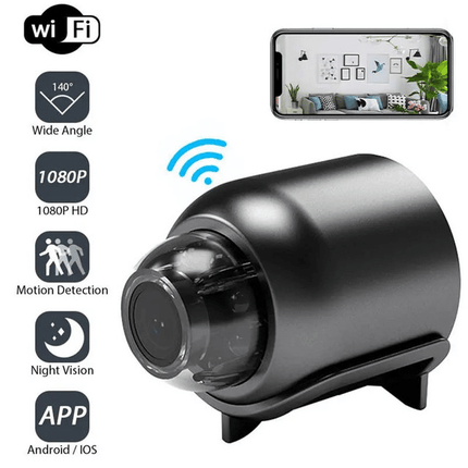 Compact WiFi Camera – 1080P HD Mini Camera with Night Vision & Motion Detection