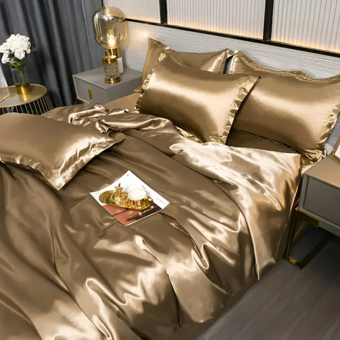 SilkLuxe – Satin Dynebetrækssæt Åndbart & Silkeblødt