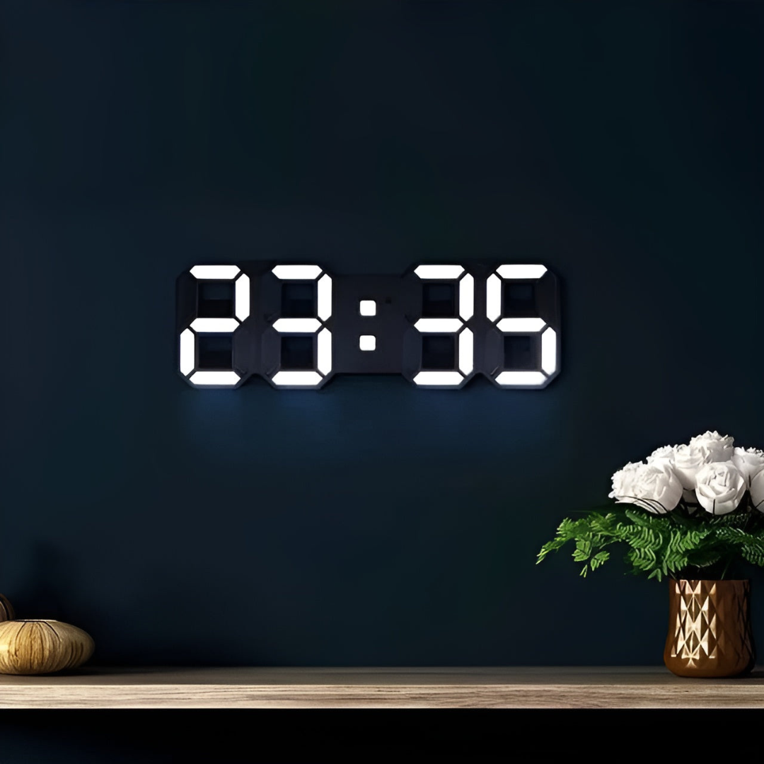 Nyvox – Moderne 3D LED Digital Vægur med Lysdisplay