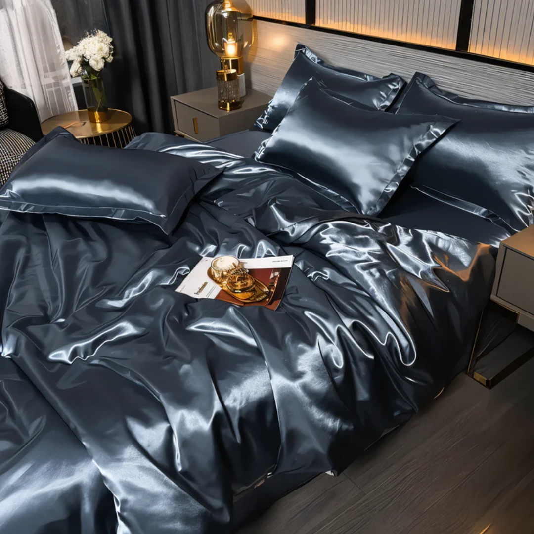 SilkLuxe – Satin Dynebetrækssæt Åndbart & Silkeblødt