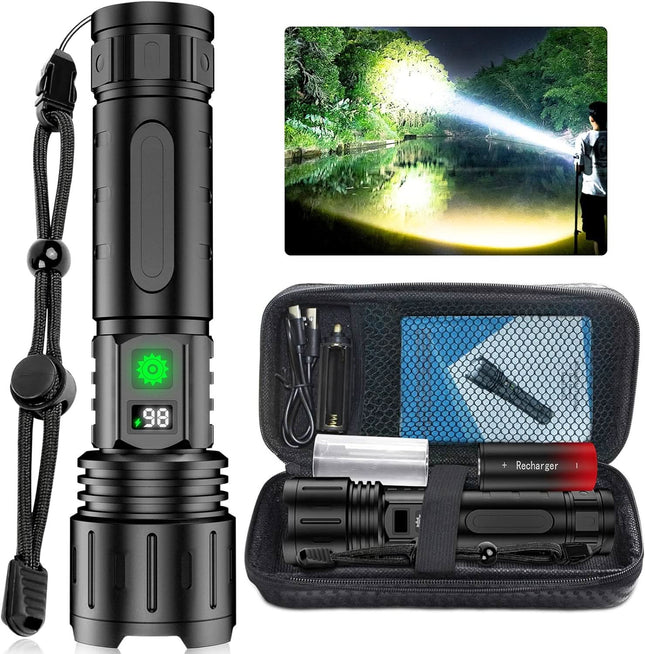 Rechargeable LED Flashlight – Powerful Beam, Multiple Modes & USB-C Charging