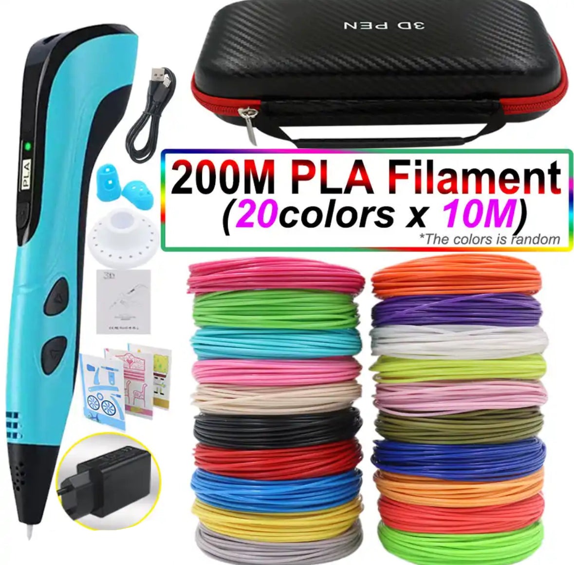 3D Printing Pen Set – Easy-Control Drawing Tool with PLA Filament & LED Display