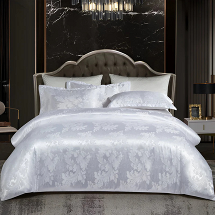 Luxury Satin Jacquard Duvet Cover Set with Soft Breathable Comfort for Stylish Bedrooms