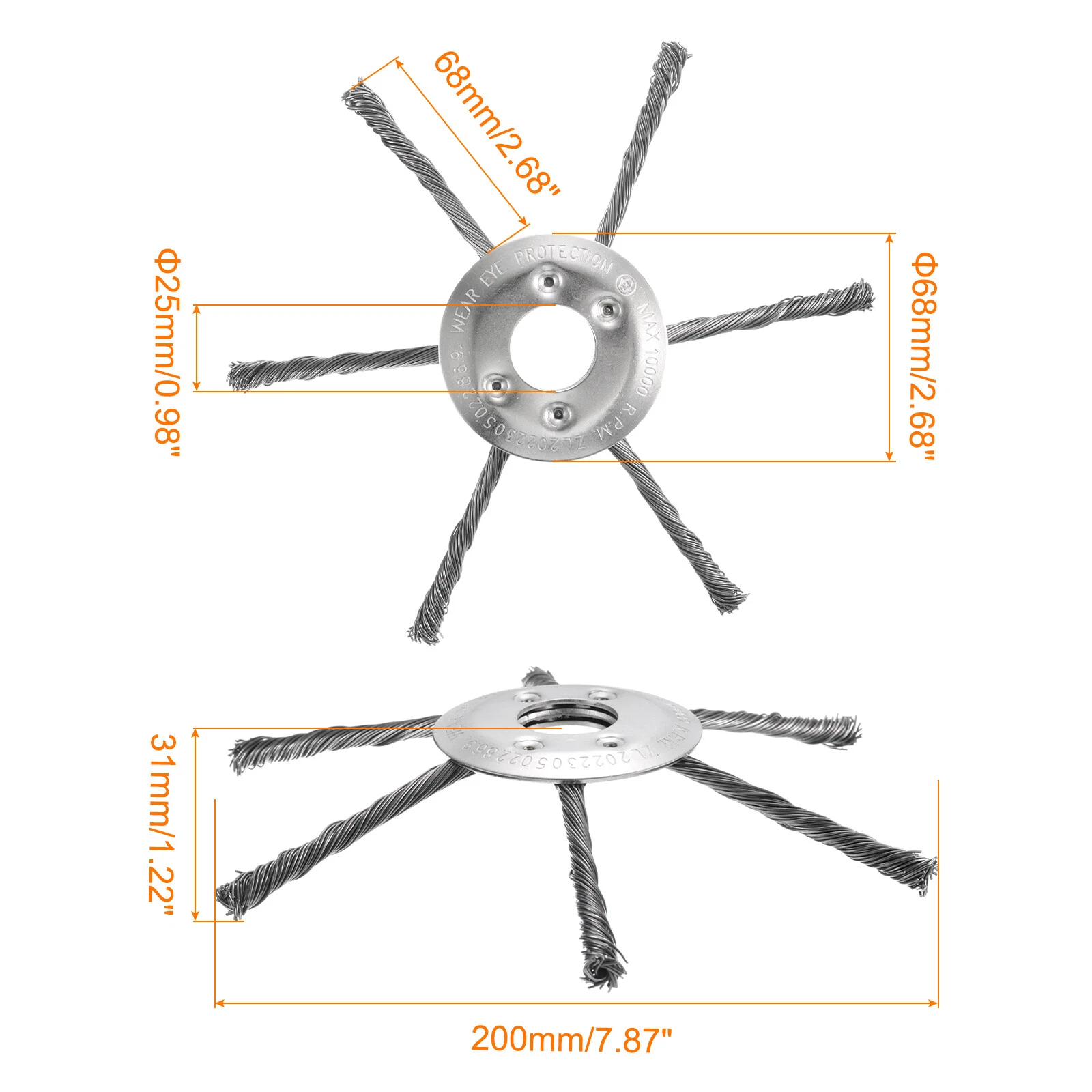 8 inches Steel Wire Trimmer Head for 4 in 1 Cordless Weed Eater Pro 6