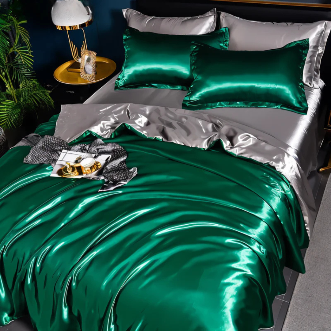 SilkLuxe – Satin Dynebetrækssæt Åndbart & Silkeblødt