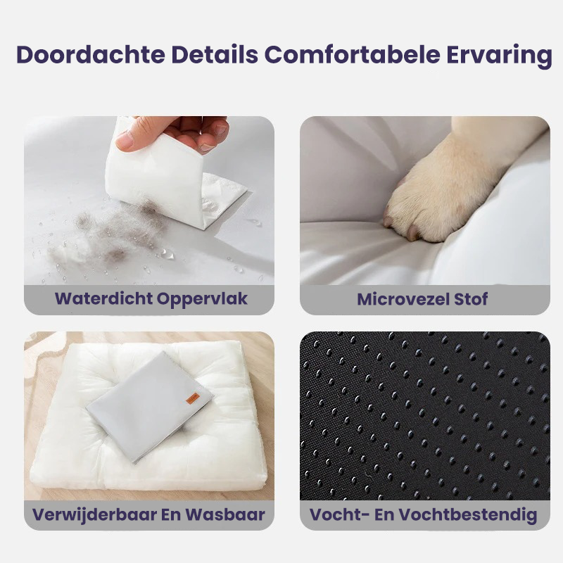 Orthopedic Dog Cushion – Memory Foam Support with Waterproof & Scratch-Resistant Cover for Everyday Comfort