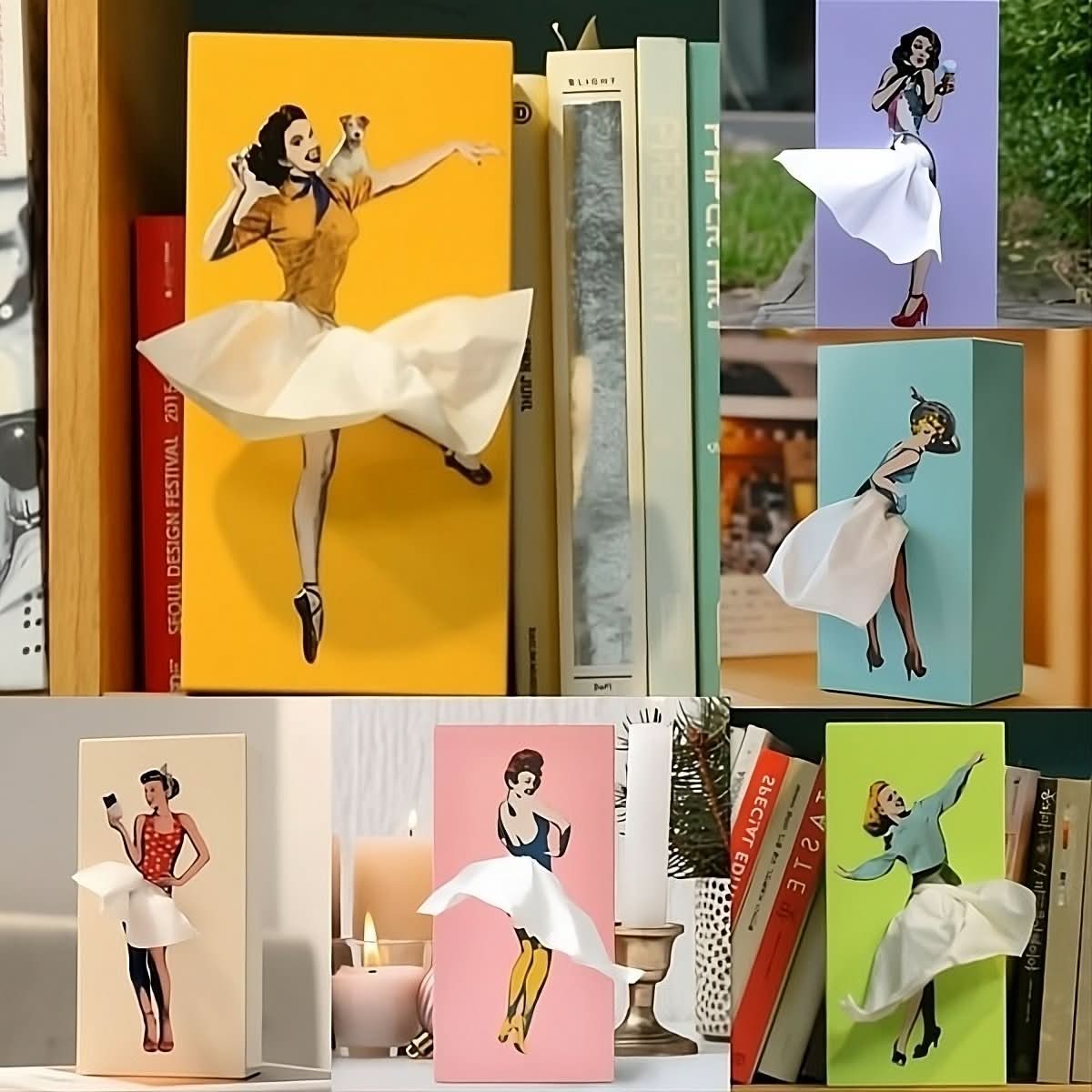 Housse de boîte à mouchoirs – Design jupe dansante, effet de tirage amusant et affichage décoratif
