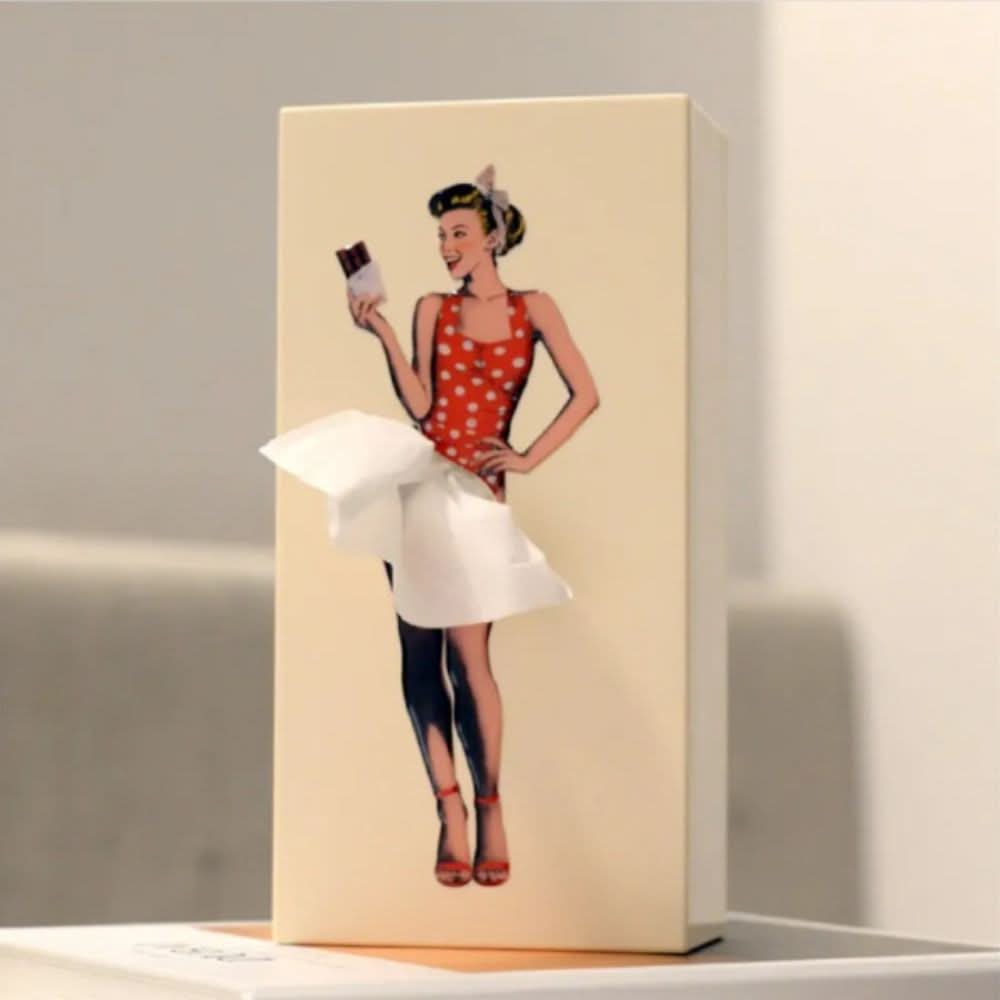 Housse de boîte à mouchoirs – Design jupe dansante, effet de tirage amusant et affichage décoratif