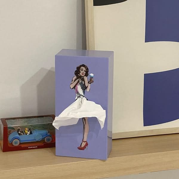 Housse de boîte à mouchoirs – Design jupe dansante, effet de tirage amusant et affichage décoratif