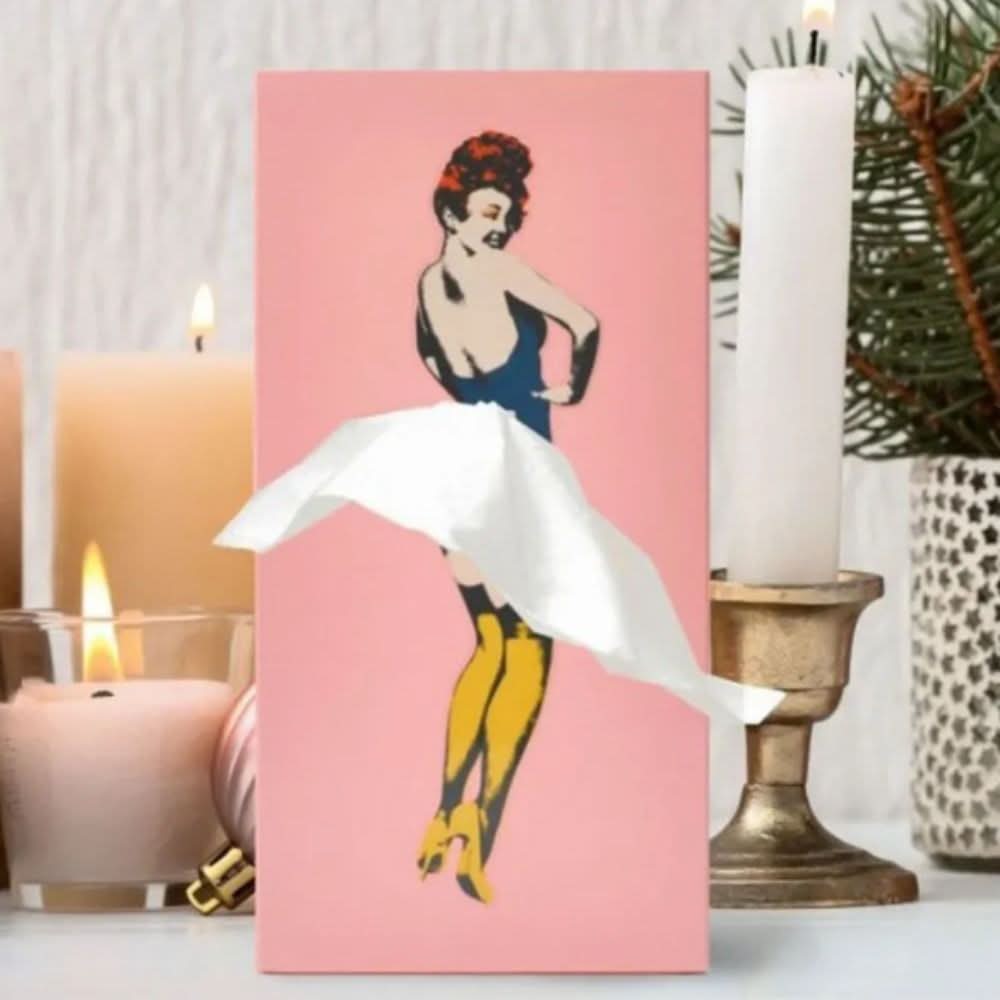 Housse de boîte à mouchoirs – Design jupe dansante, effet de tirage amusant et affichage décoratif