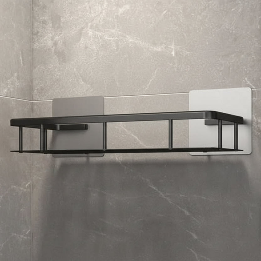 Adhesive Bathroom Shelf Drill-Free ABS Plastic Stainless Steel 5kg Load 0