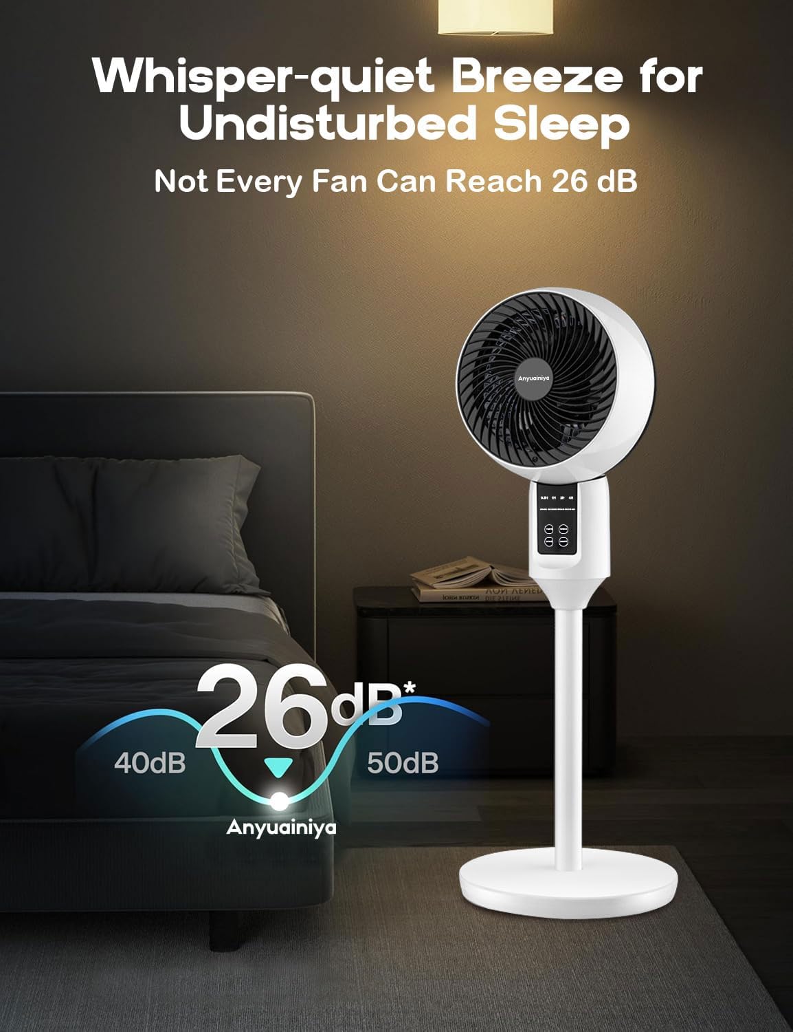 Adjustable Pedestal Fan with 3D Oscillation – Aerion 6
