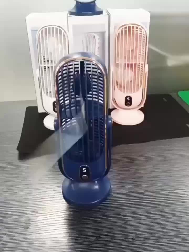 AeroLux Elite Cooling Fan with Dual Motor, 720° Rotation, USB Rechargeable, Ultra Quiet 8