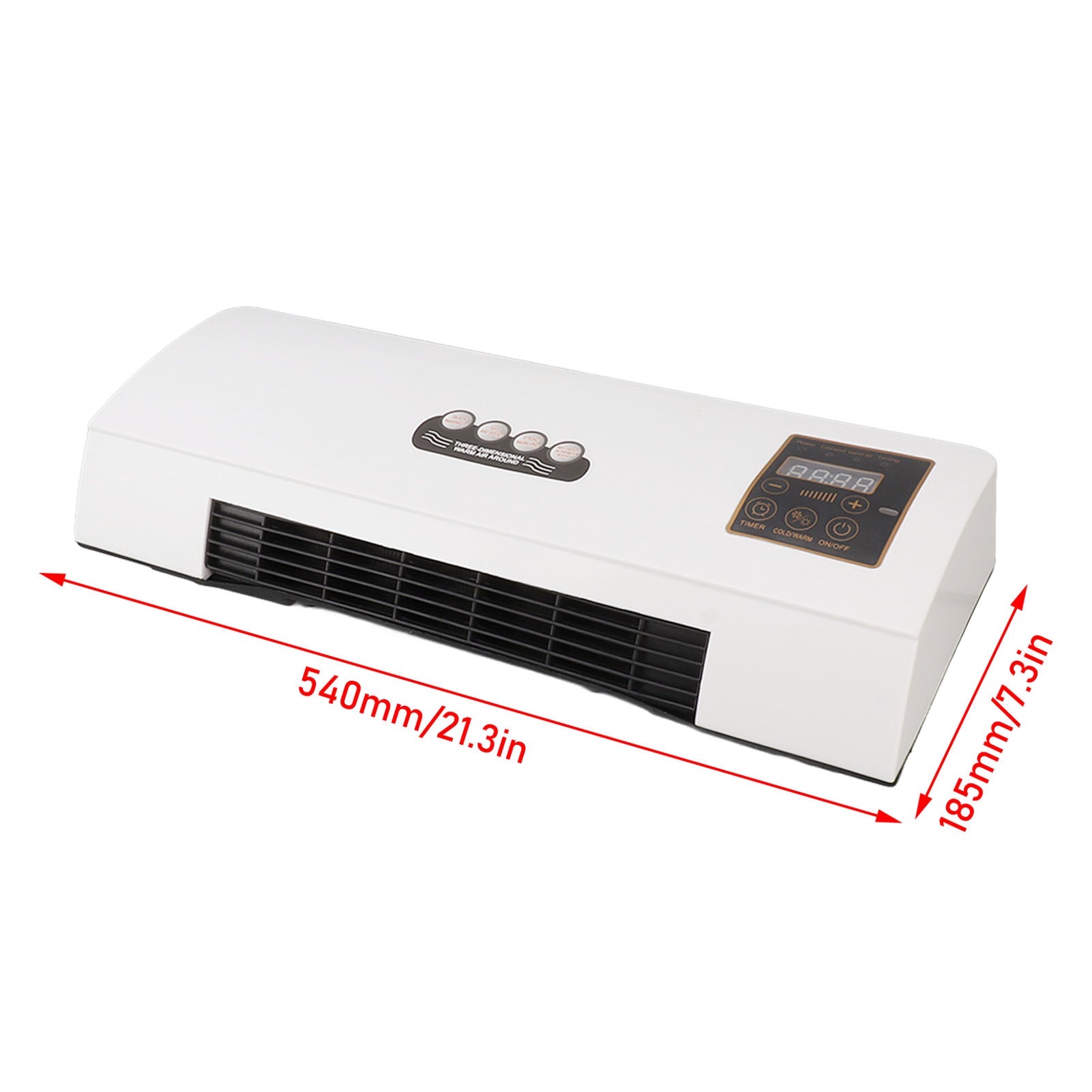 Airco Wandmontage 1800W 4-in-1 Klimaatunit Koeling Verwarming Ventilator Ontvochtiger LCD Afstandsbediening 10m Timer 23dB Slaapkamer Kantoor | Sansoti 1