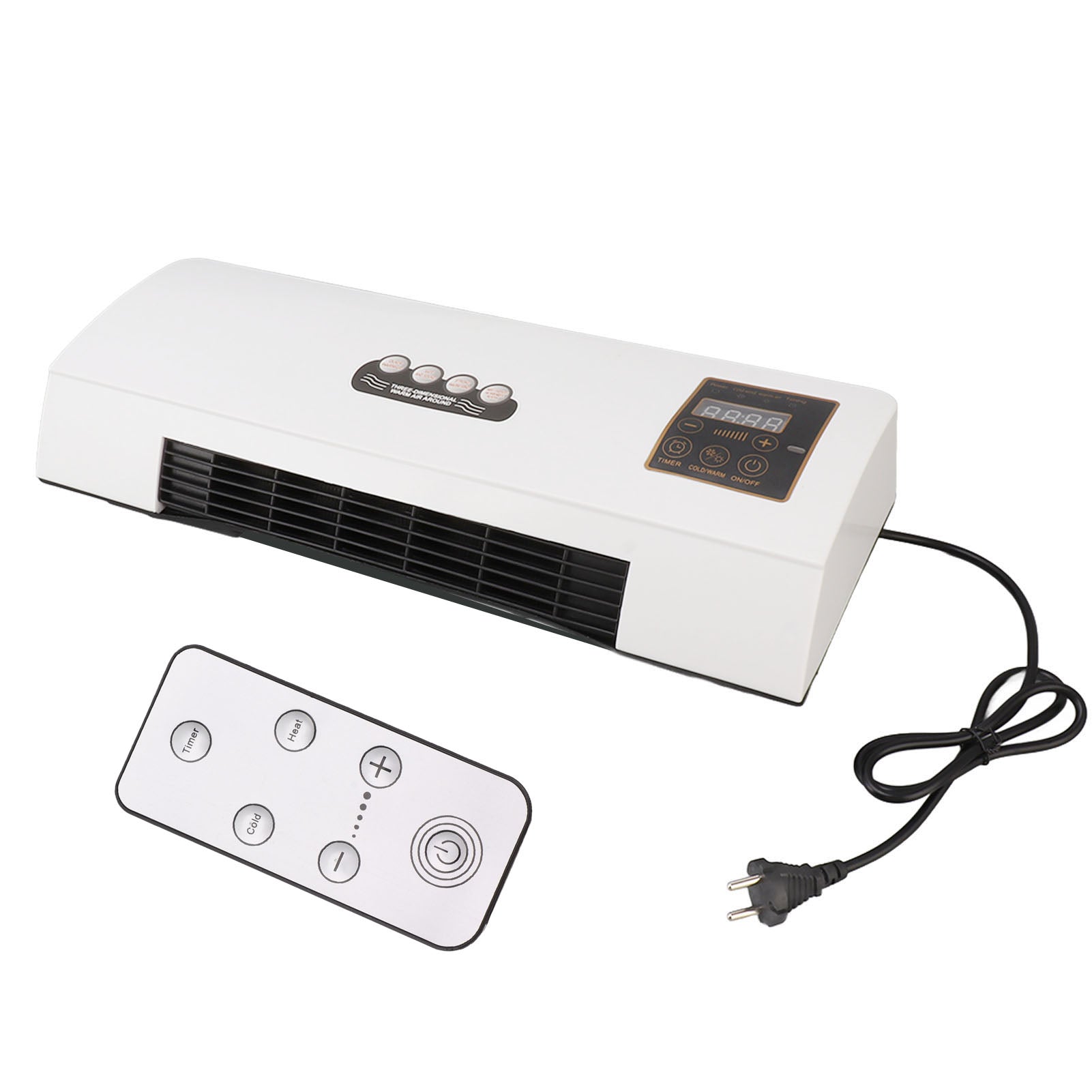 Airco Wandmontage 1800W 4-in-1 Klimaatunit Koeling Verwarming Ventilator Ontvochtiger LCD Afstandsbediening 10m Timer 23dB Slaapkamer Kantoor | Sansoti 5