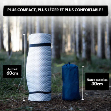 Inflatable Camping Mattress – Lightweight Air Mat with Built-In Foot Pump & Ergonomic Pillow