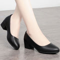 Anna - Orthopaedic Black Leather Pumps 0