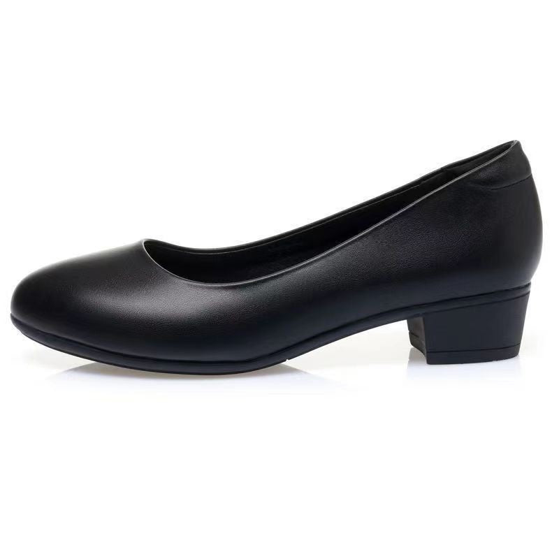 Anna - Orthopaedic Black Leather Pumps 1