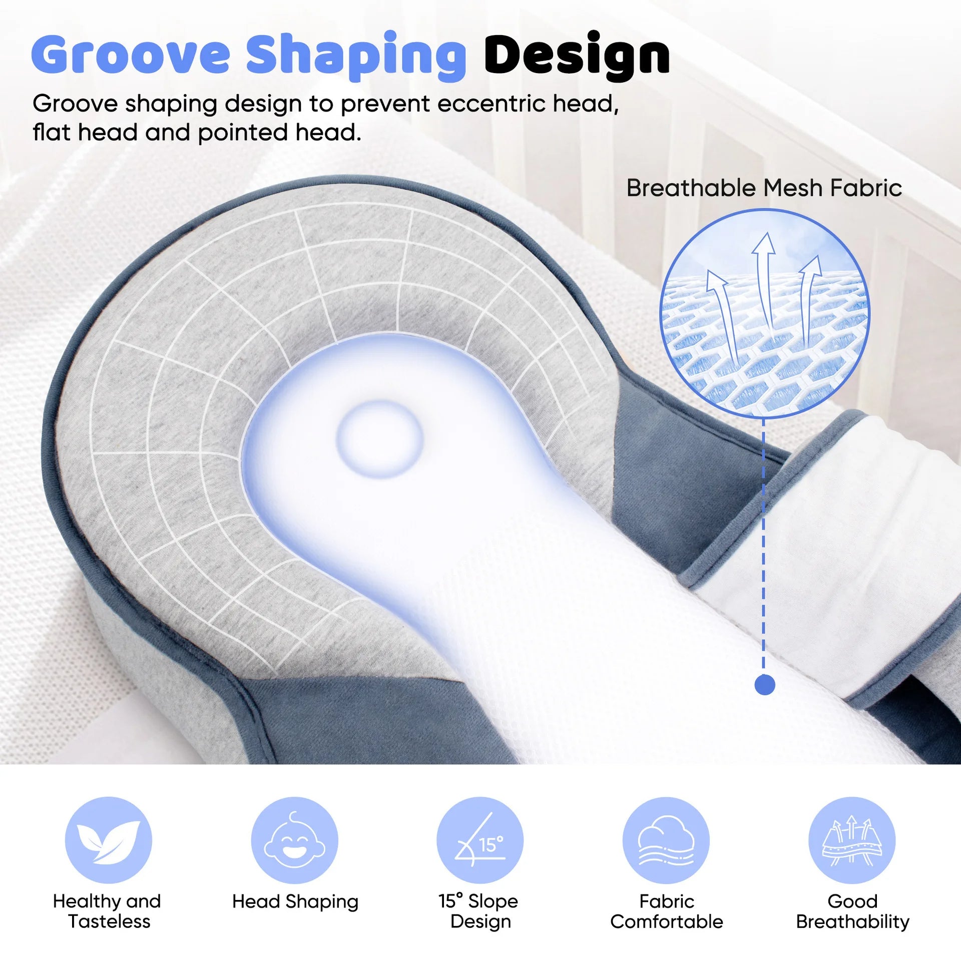 Anti-Reflux Elevated Baby Lounger for Newborns and Infants with Adjustable Support 1