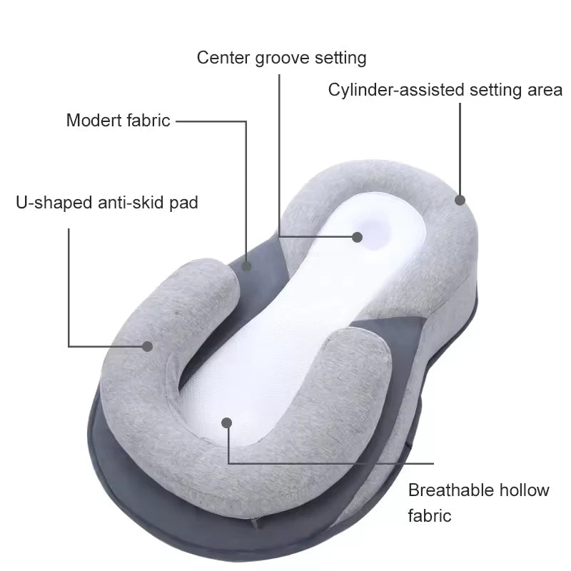 Anti-Reflux Elevated Baby Lounger for Newborns and Infants with Adjustable Support 5