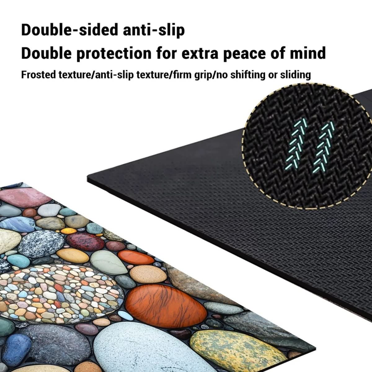 Tapis de salle de bain – Aspect pierre à séchage rapide, haute absorbance et base en caoutchouc antidérapante