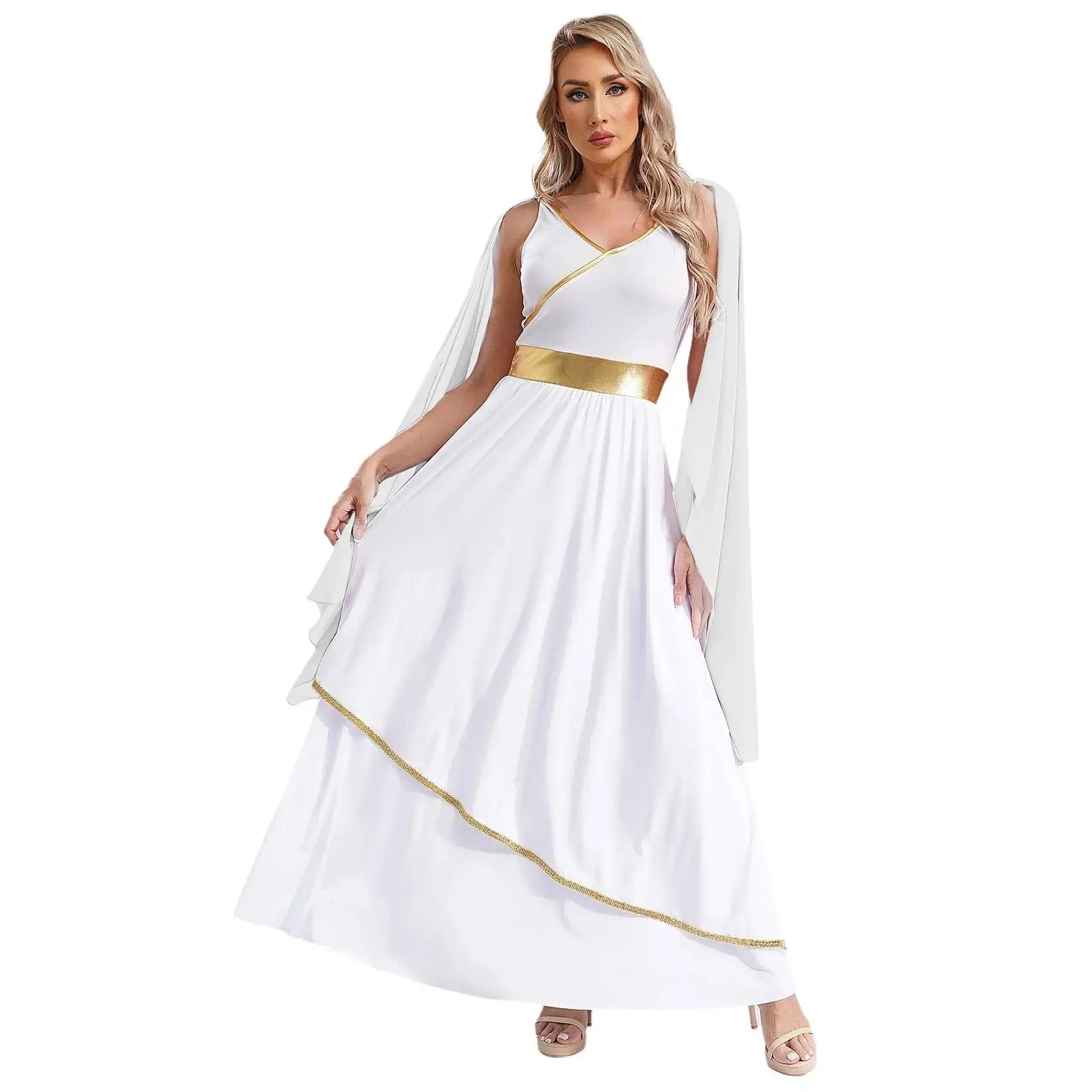Ärmelloses Toga-Kleid für Damen – Circe-Kleid, Karnevalskostüm 1