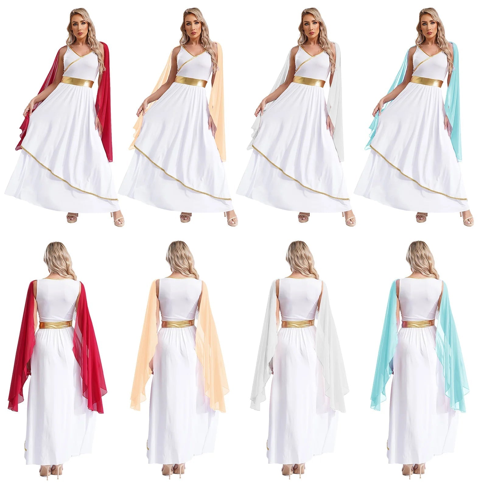 Ärmelloses Toga-Kleid für Damen – Circe-Kleid, Karnevalskostüm 5