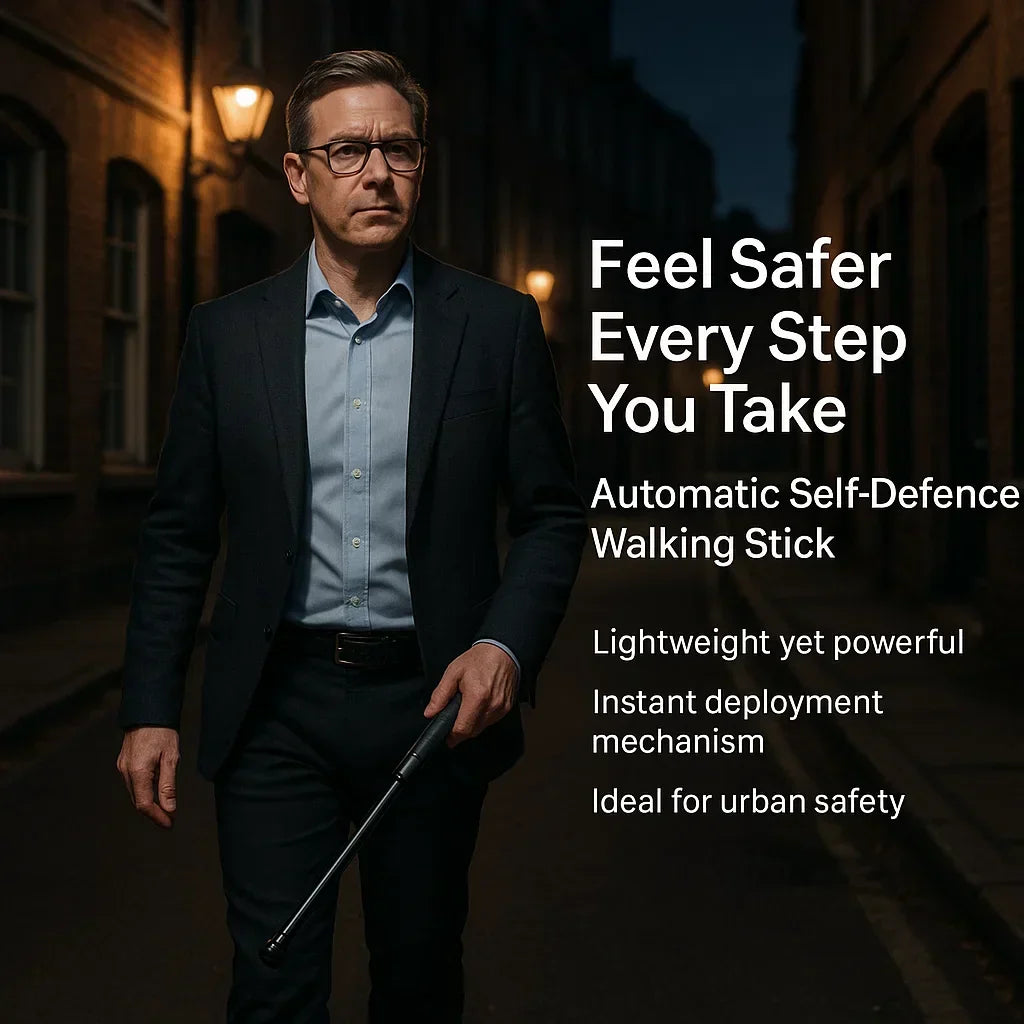 Automatic Self Defense Walking Stick for Hiking and Urban Safety 2