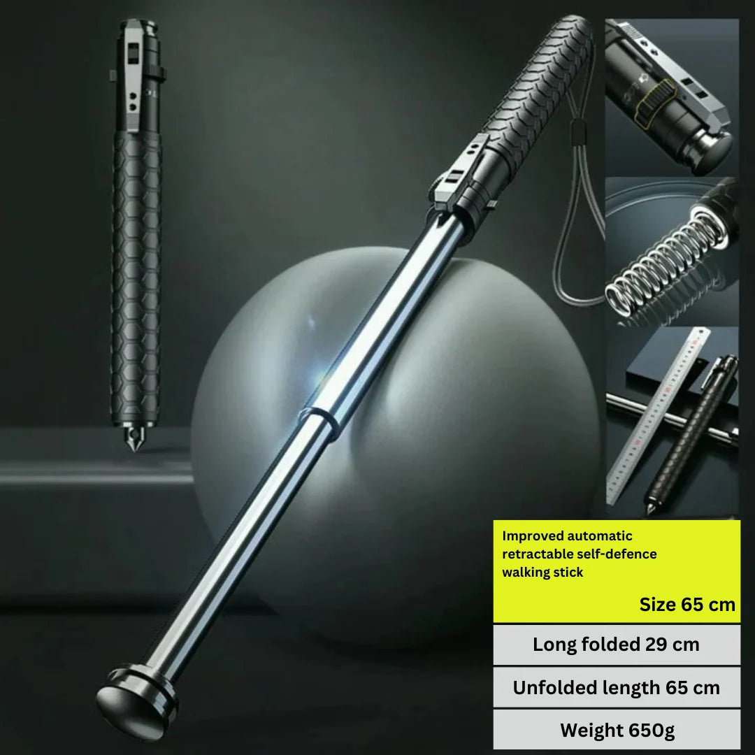 Automatic Self Defense Walking Stick for Hiking and Urban Safety 8