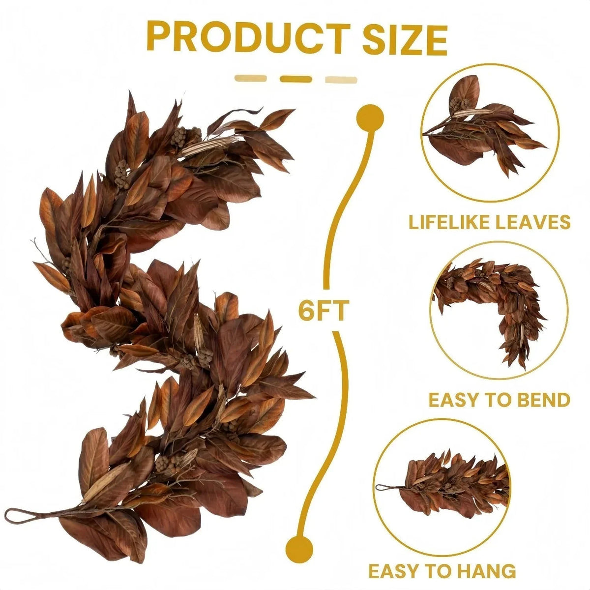 Autumn Magnolia Leaf Garland 2