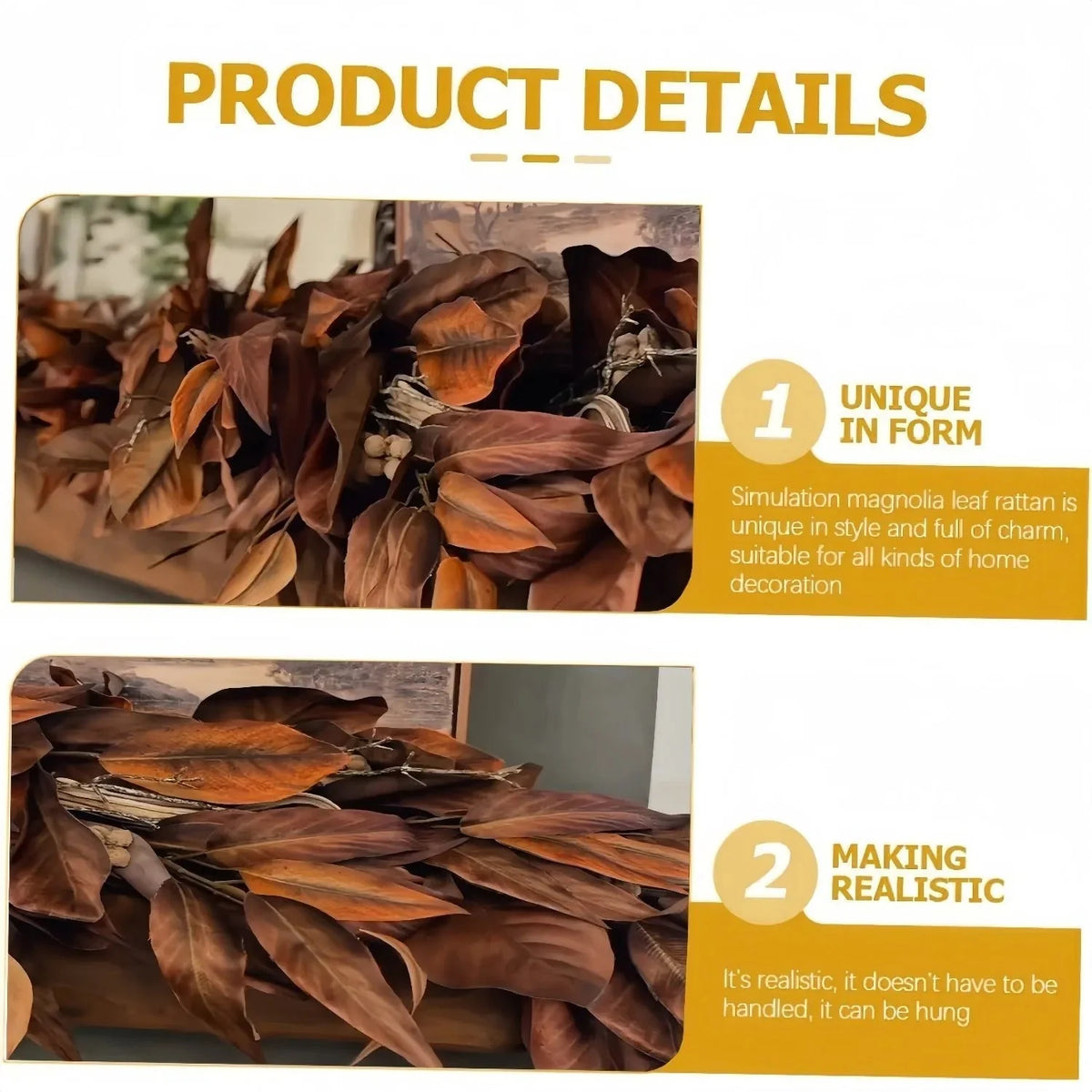 Autumn Magnolia Leaf Garland 3