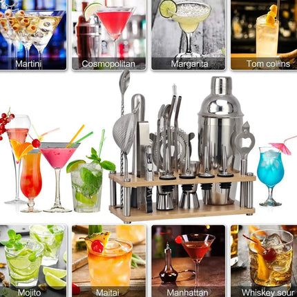 23-Piece Bartender Set – Professional Cocktail Tools with 350–750 ml Capacity & Durable Build
