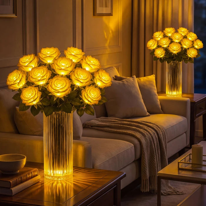 Light-Up Rose Bouquet – Glowing Artificial Flowers That Never Need Water