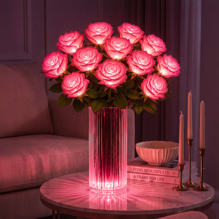 Light-Up Rose Bouquet – Glowing Artificial Flowers That Never Need Water