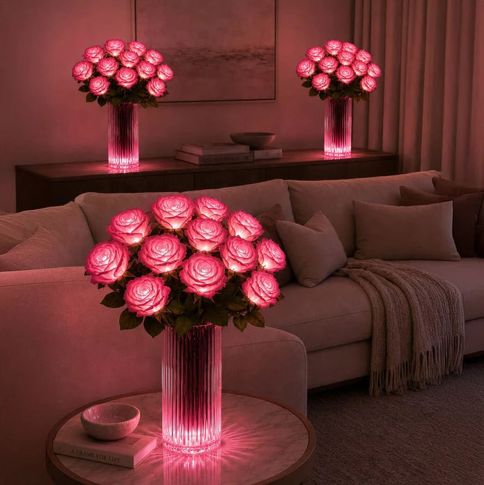 Light-Up Rose Bouquet – Glowing Artificial Flowers That Never Need Water
