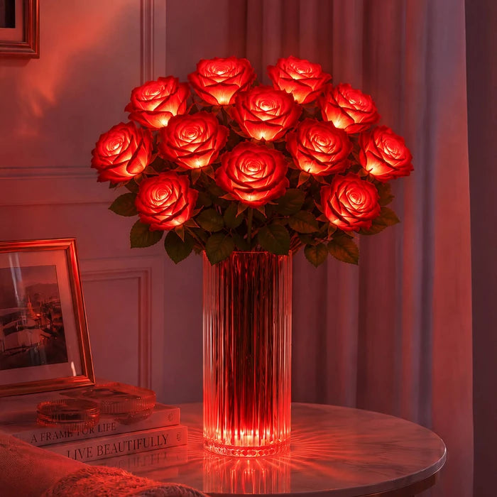 Light-Up Rose Bouquet – Glowing Artificial Flowers That Never Need Water