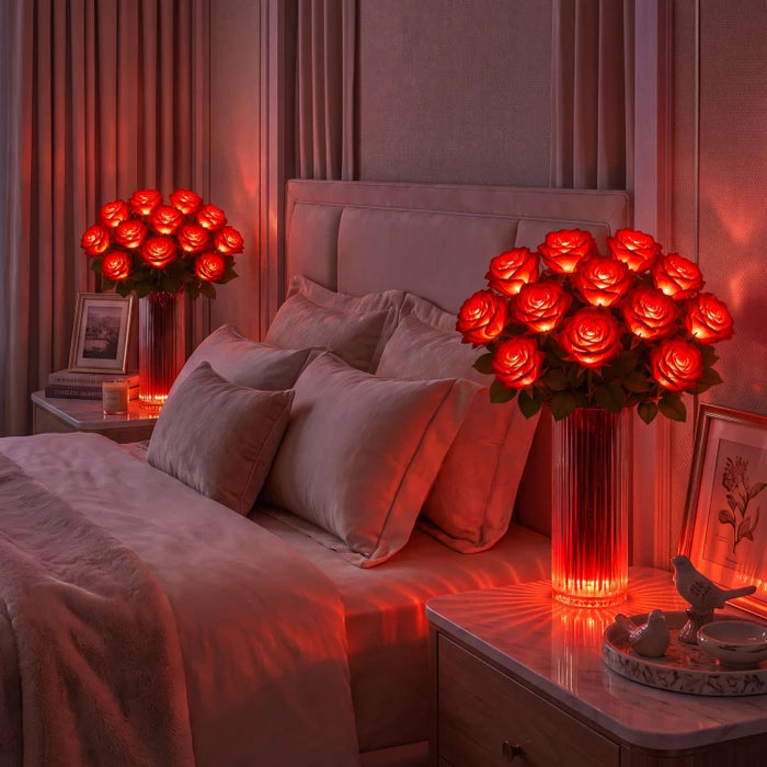 Light-Up Rose Bouquet – Glowing Artificial Flowers That Never Need Water