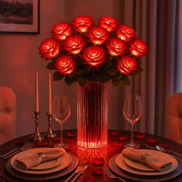 Light-Up Rose Bouquet – Glowing Artificial Flowers That Never Need Water