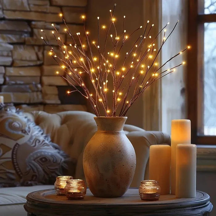 Lighted Willow Branches – Adjustable Fairy Light Stems for Vases and Tall Jars