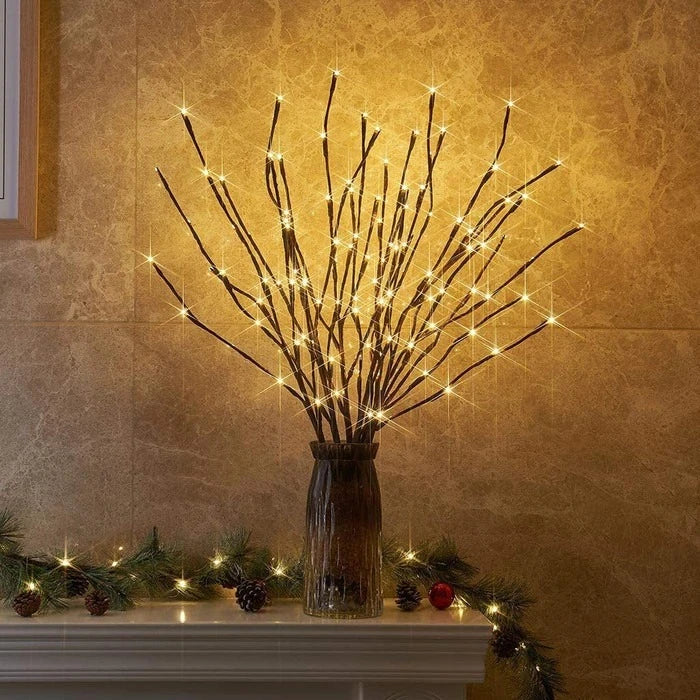 Lighted Willow Branches – Adjustable Fairy Light Stems for Vases and Tall Jars