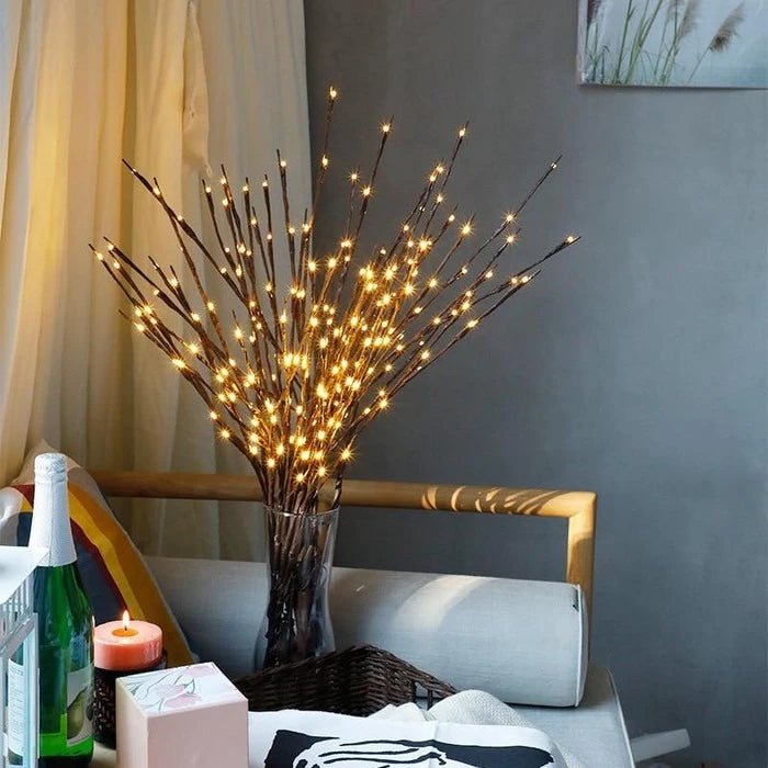 Lighted Willow Branches – Adjustable Fairy Light Stems for Vases and Tall Jars