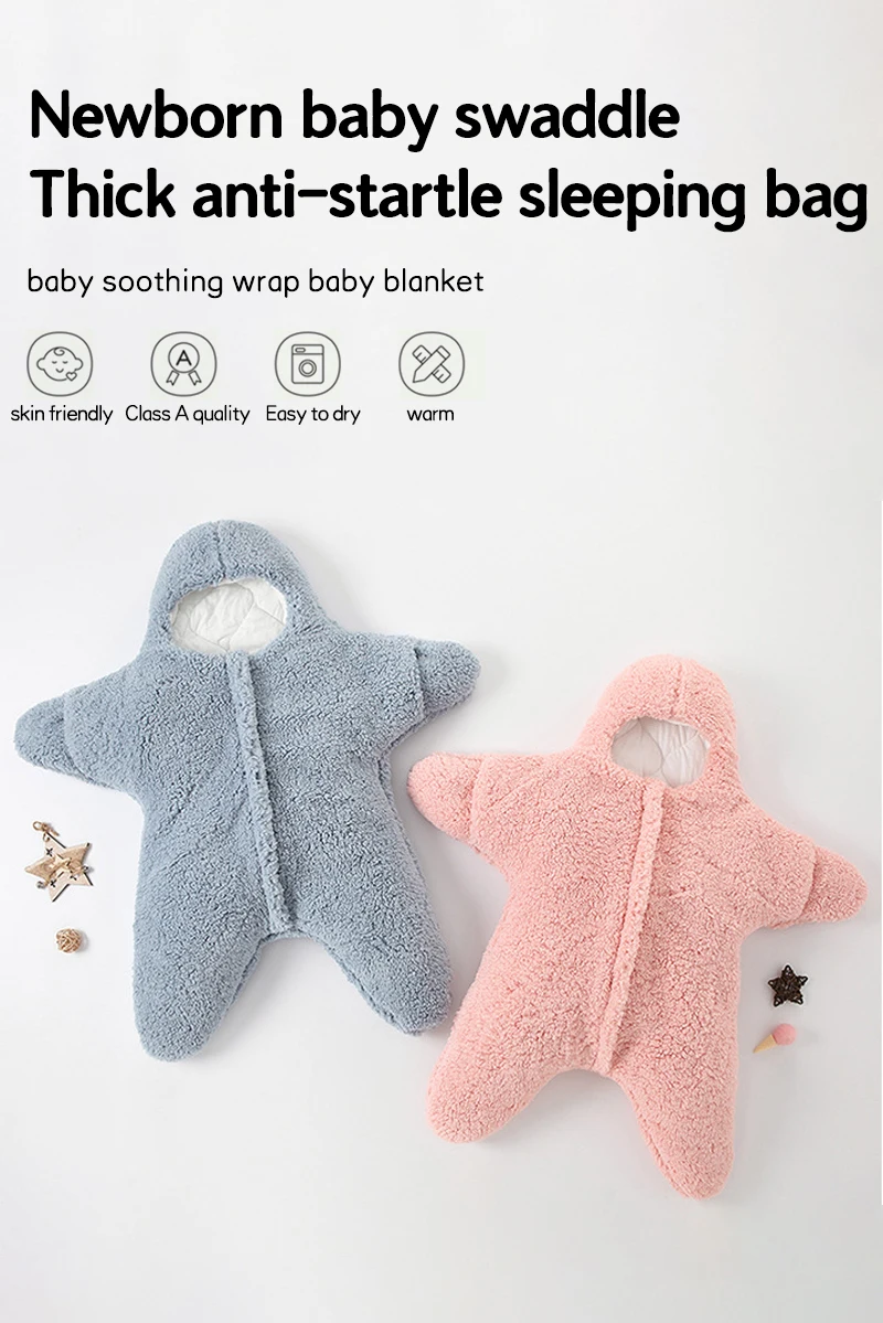 Baby Sleeping Bag - Soft Cashmere Sleep Sack with Starfish Design for Infants 5
