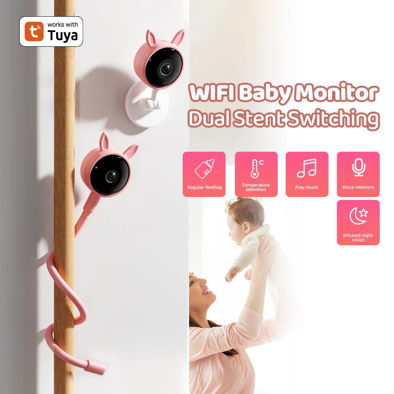 Caméra de moniteur pour bébé – Vidéo HD 1080P avec contrôle WiFi, capteur de température et vision nocturne