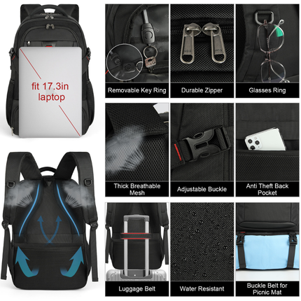 Backpack Travel Large Insulated Laptop Compartment Organizer 4