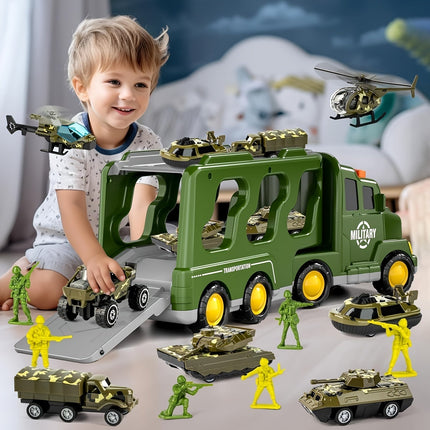 14-in-1 Military Playset – Complete Toy Set with Vehicles, Soldiers & Sound Effects