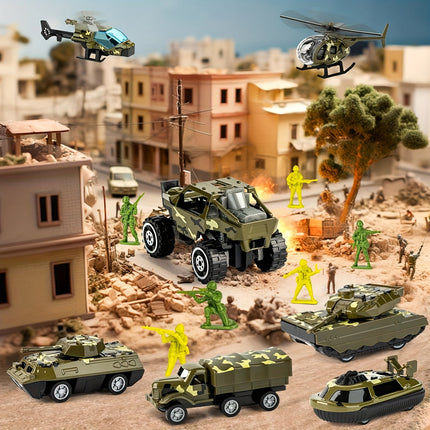 14-in-1 Military Playset – Complete Toy Set with Vehicles, Soldiers & Sound Effects