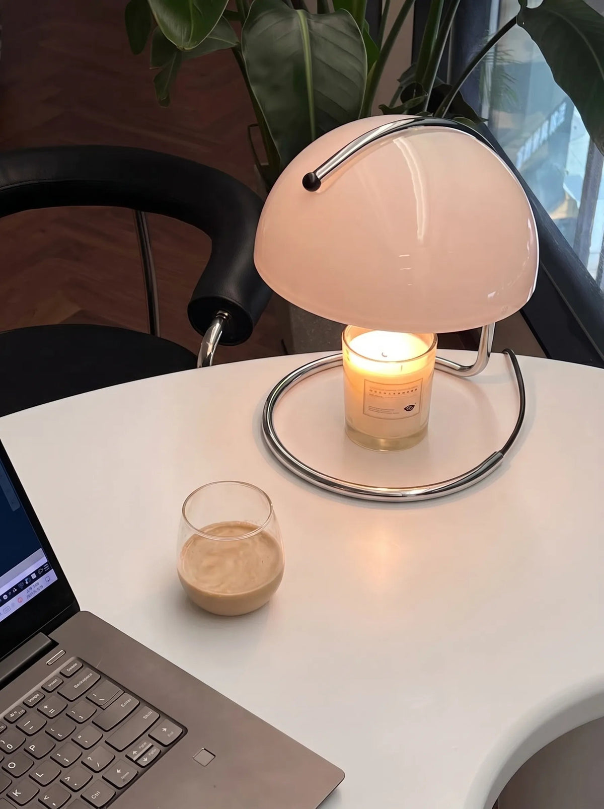 Bauhaus Style Candle Warmer Table Lamp in White, Amber, or Orange for Bedside & Living Room 6